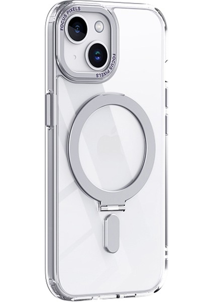 iPhone 15 Manyetik Telefon Kılıfı, Yüzük Kickstand Tpu+Akrilik Mat Fingerprint Anti-Fringerprint Kapak (Yurt Dışından)