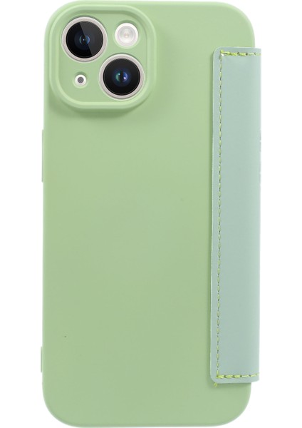 iPhone 15 Kart Tutucu Kickstand Sıvı Silikon Yumru Koruma Koruyucu Kılıf Cilt Touch Telefon Kapağı (Yurt Dışından) modelleri