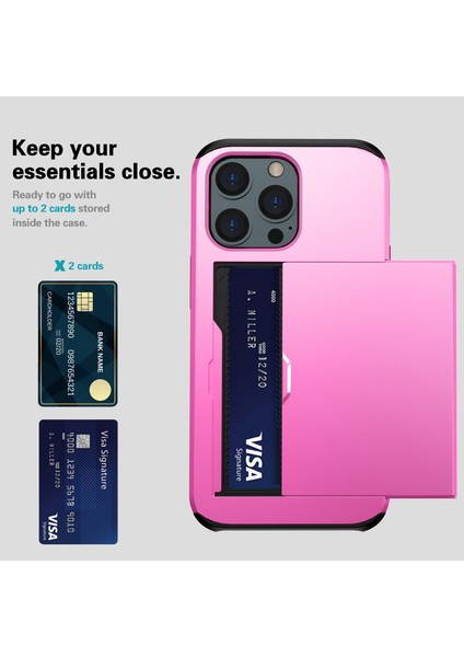 iPhone 15 Pro Max Slayt Kartı Tutucu ile Telefon Kılıfı, Çizgi Anti Tpu + Pc Telefon Kapağı (Yurt Dışından) modelleri