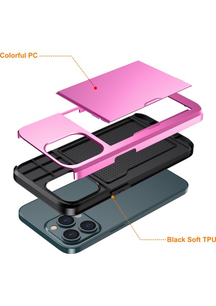 iPhone 15 Pro Max Slayt Kartı Tutucu ile Telefon Kılıfı, Çizgi Anti Tpu + Pc Telefon Kapağı (Yurt Dışından) indirimleri
