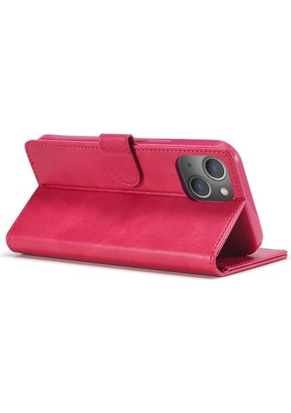 iPhone 15 Dalgaya Dayanıklı Cüzdan Kılıfı Pu Deri Buzağı Dokusu Stand Flip Cover (Yurt Dışından)