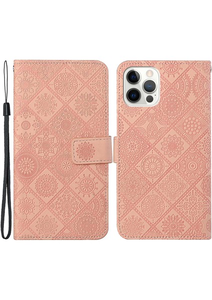 iPhone 15 Pro Folio Flip Stand Telefon Kapağı Deri Cüzdan Kılıfı (Yurt Dışından)