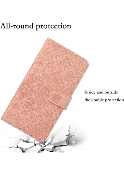 iPhone 15 Pro Folio Flip Stand Telefon Kapağı Deri Cüzdan Kılıfı (Yurt Dışından)