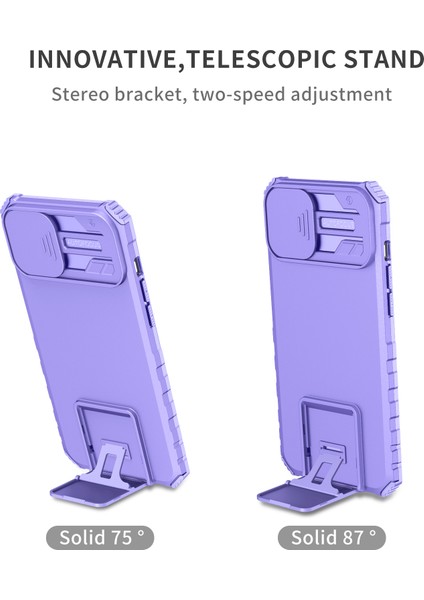 iPhone 15 Plus Slayt Kamera Kapağı Telefon Kılıfı Pc+Tpu Şok Geçirmez Kapak Kickstand ile (Yurt Dışından) modelleri