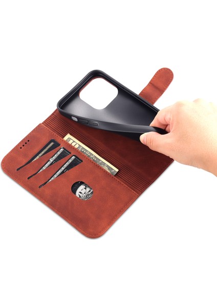iPhone 15 Pro Max Stand Cüzdan Anti-Çizelge Telefon Kapağı Pu Deri Toz Gözgü Cep Telefonu Kılıfı (Yurt Dışından) indirimleri