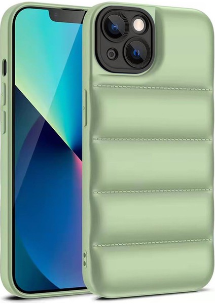 iPhone 15 Pro Bırak-Damalı Hava Yastığı Aşağı Ceketi Arka Kasa Yumuşak Tpu Telefon Kapağı (Yurt Dışından)