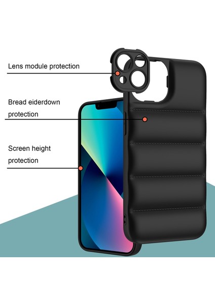 iPhone 15 Pro Bırak-Damalı Hava Yastığı Aşağı Ceketi Arka Kasa Yumuşak Tpu Telefon Kapağı (Yurt Dışından) fiyatları