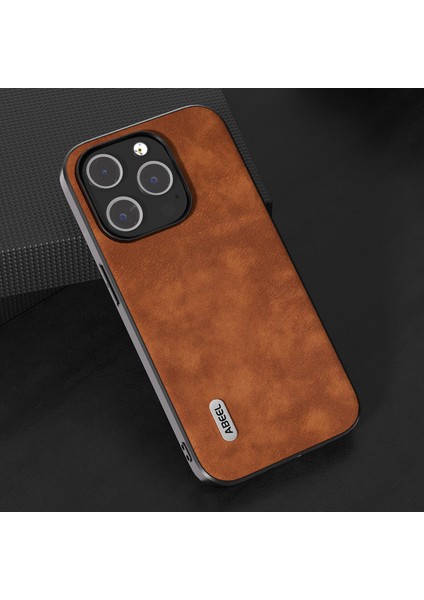 iPhone 15 Pro Max Telefon Kılıfı Dokulu Pu Deri Kaplamalı Pc+Tpu Güz Kanıtı Kabuğu (Yurt Dışından) fırsatları