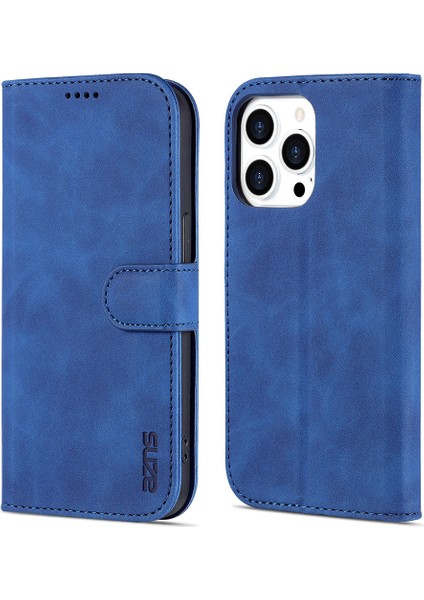 iPhone 15 Pro Max Stand Cüzdan Anti-Çizelge Telefon Kapağı Pu Deri Toz Gözgü Cep Telefonu Kılıfı (Yurt Dışından)