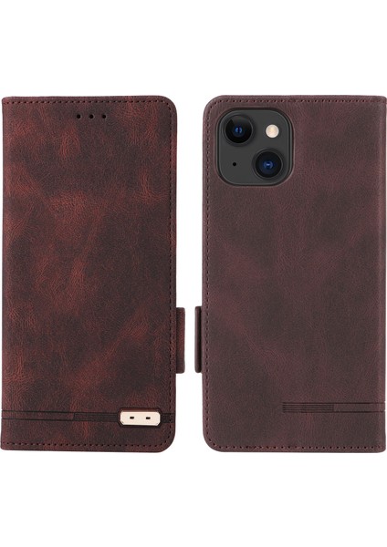 iPhone 15 Plus Kırpma Önleme Kapağı Donanım Dekoru Telefon Kılıfı Pu Deri Cüzdan Stand Kabuğu (Yurt Dışından) fiyatları