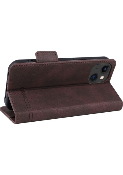 iPhone 15 Plus Kırpma Önleme Kapağı Donanım Dekoru Telefon Kılıfı Pu Deri Cüzdan Stand Kabuğu (Yurt Dışından) fırsatları