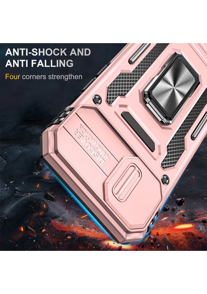 iPhone 15 Plus Slayt Kamera Kapağı Telefon Kılıfı Metal Kickstand Pc+Tpu Kıçlama Anti-Cratch Kapağı (Yurt Dışından) fiyatları