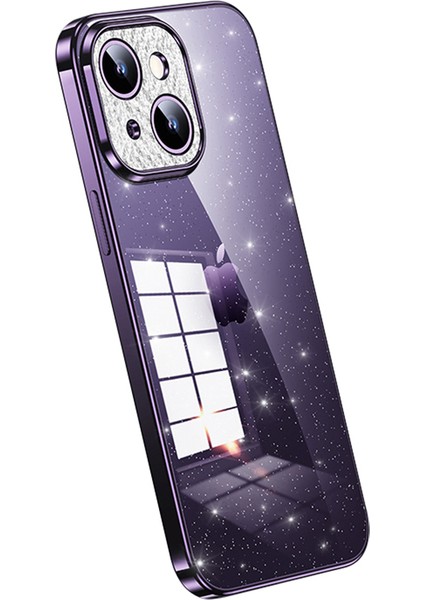 iPhone 15 Plus Telefon Kılıfı, Glitter Rhinestone Dekor Elektraplatma Yumuşak Tpu Arka Kapak (Yurt Dışından)