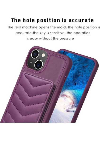iPhone 15 Plus Ön Kara Çizelge Anti Cep Telefonu Kapağı Kickstand Card Yuvası Telefon Kabuğu Tpu+Pu Deri Kılıf (Yurt Dışından) modelleri