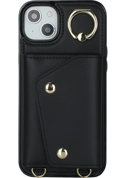 iPhone 15 Plus Pu Deri Kaplamalı Tpu Kapak Fermuarı Cüzdan Yüzüğü Kickstand Telefon Kılıfı 2 Kayış (Yurt Dışından) indirimleri