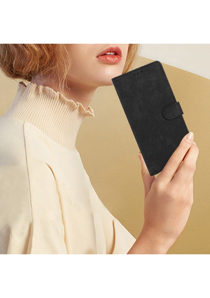 iPhone 15 Toz Geçirmez Telefon Kapağı Pu Deri Cüzdan Slim-Fit Stand Skin-Touch Cep Telefonu Kılıfı (Yurt Dışından)