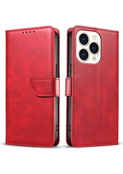 iPhone 15 Pro Max Buzağı Doku Stand Kabuk Cep Telefon Kılıfı Pu Deri+Tpu Telefon Kapağı (Yurt Dışından)