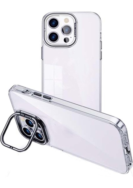 iPhone 15 Plus Soft Clear Tpu Telefon Kılıfı Elektrapan Cep Telefonu Kapak Lens Çerçeve Kickstand (Yurt Dışından)