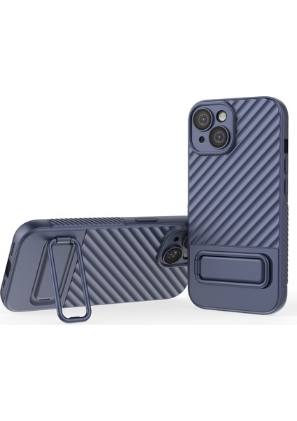 iPhone 15 Cep Telefonu Kabuğu, Cilt Touch Kickstand Cep Telefon Kapağı Yumuşak Tpu Kılıfı (Yurt Dışından)