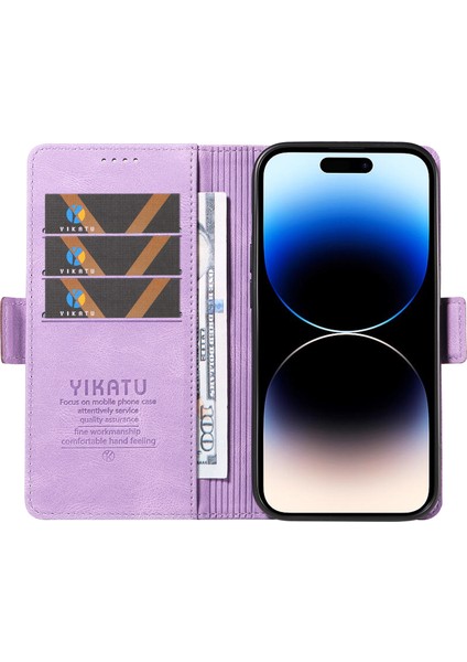 iPhone 15 Pro Cep Telefonu Kılıfı, Pu Deri Kabuk Manyetik Cilt Touch Cüzdan Stand Kapağı (Yurt Dışından) fiyatları