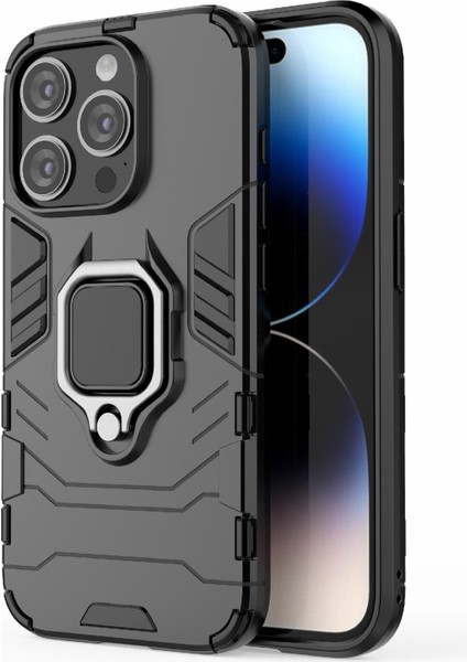 iPhone 15 Pro Max Tpu+Pc Bırak-Kötü Telefon Kılıf Halka Tutucu Kickstand Cover (Yurt Dışından)