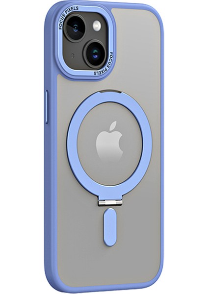 iPhone 15 Manyetik Telefon Kılıfı, Yüzük Kickstand Tpu+Akrilik Mat Fingerprint Anti-Fringerprint Kapak (Yurt Dışından)