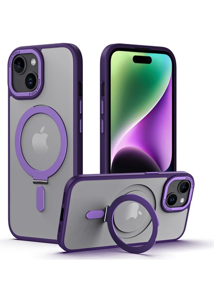 iPhone 15 Manyetik Telefon Kılıfı, Yüzük Kickstand Tpu+Akrilik Mat Fingerprint Anti-Fringerprint Kapak (Yurt Dışından) fiyatları