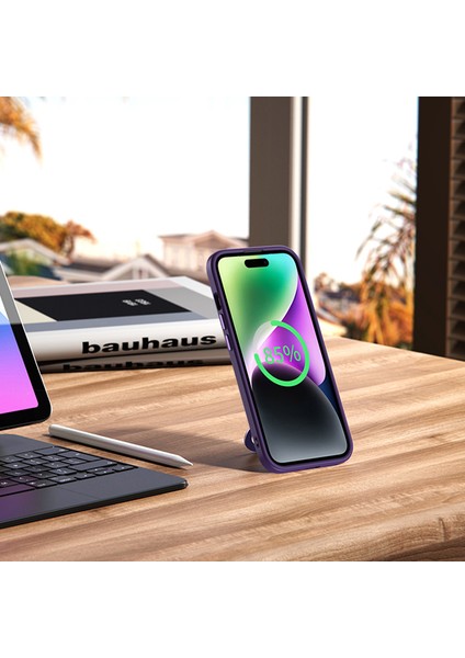 iPhone 15 Manyetik Telefon Kılıfı, Yüzük Kickstand Tpu+Akrilik Mat Fingerprint Anti-Fringerprint Kapak (Yurt Dışından) fırsatları
