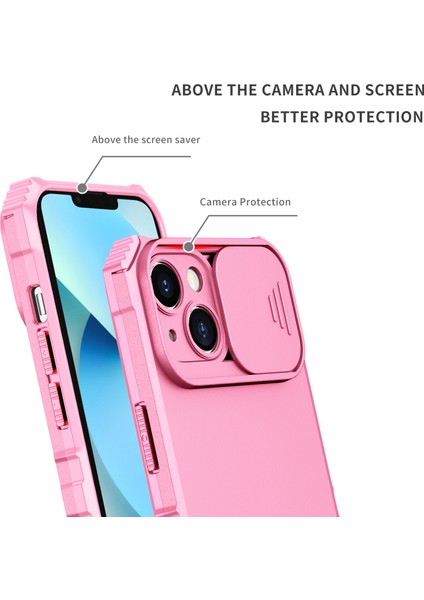 iPhone 15 Slayt Kamera Kapağı Telefon Kılıfı Pc+Tpu Kickstand ile Şok Geçirmez Kılıf Kabuğu (Yurt Dışından)