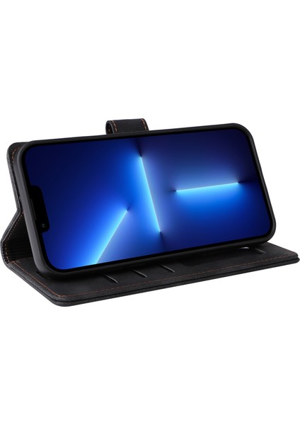 iPhone 15 Pro Max Stand Kabuk Flip Cüzdan Anti-Çizgi Pu Deri Kılıf Cilt Touch Telefon Kapağı (Yurt Dışından) modelleri