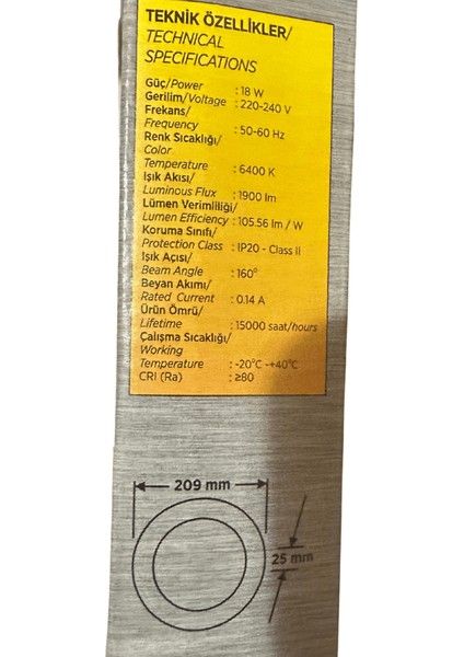 CT-5233 18W 6400K (Beyaz Işık) Sıva Üstü LED Panel indirimleri