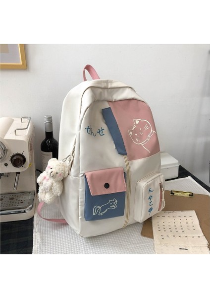 Just For U Büyük Kapasiteli Çok Bölmeli Sırt Çantası - Beyaz (Yurt Dışından) fiyatları