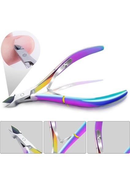Gül Altın Gökkuşağı Tırnak Tırnak Makası Makas Paslanmaz Çelik Ölü Cilt Makas Makası Clipper Tırnak Itici Sökücü Manikür Aracı (Yurt Dışından) fırsatları