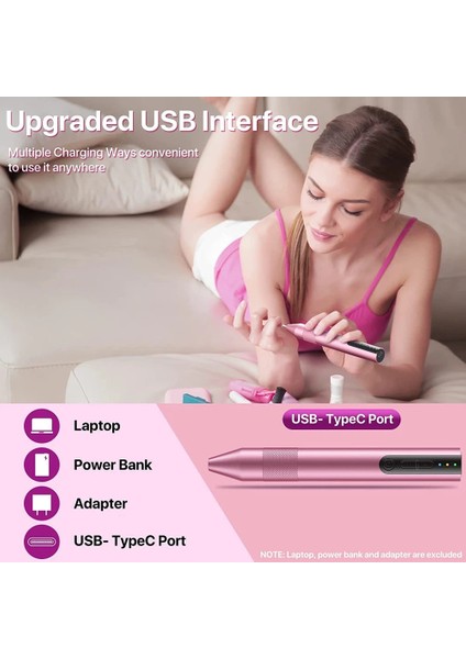 Pembe Set Akülü Elektrikli Tırnak Matkap Makinesi Akrilik Çivi Jel Lehçe Kaldır Manikür Pedikür Tırnak Dosya Araçları Salon Tırnak Ekipmanları (Yurt Dışından) modelleri