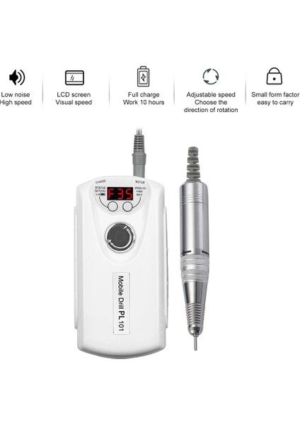 Beyaz 35000 Rpm Tırnak Matkap Makinesi Seti Hd LCD Ekran ile Şarj Edilebilir Tırnak Ustası Manikür Taşınabilir Tırnak Matkap Freze Makinesi (Yurt Dışından) fiyatları
