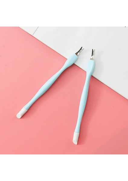 Mavi 10 Adet Çift Taraflı Ölü Cilt Sökücü Paslanmaz Çelik Pedikür Nail Art Çatal Tırnak Eti Çıkarıcı Makası Giyotin Çivi Bakımı Araçları (Yurt Dışından)