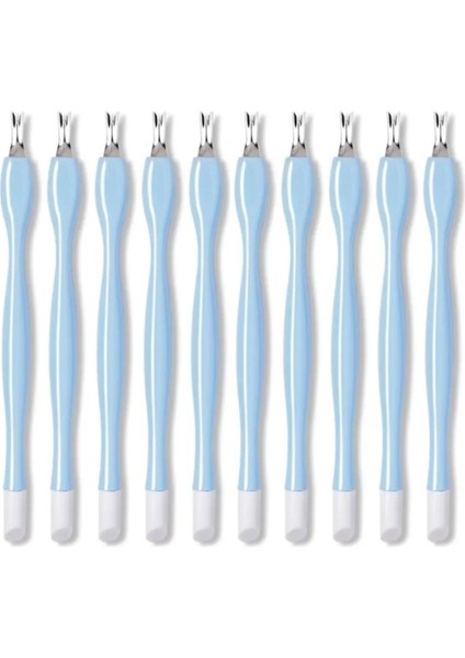 Mavi 10 Adet Çift Taraflı Ölü Cilt Sökücü Paslanmaz Çelik Pedikür Nail Art Çatal Tırnak Eti Çıkarıcı Makası Giyotin Çivi Bakımı Araçları (Yurt Dışından) fırsatları