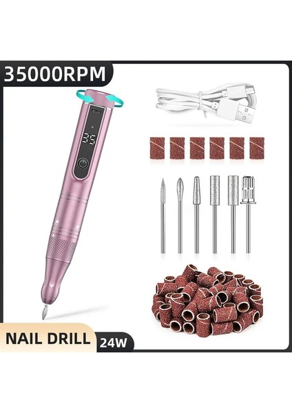 PINK-101 35000RPM Elektrikli Tırnak Zımpara Akülü Tırnak Matkap Makinesi Manikür Için Şarj Edilebilir Manikür Makinesi Seti LCD Ekran (Yurt Dışından) fırsatları