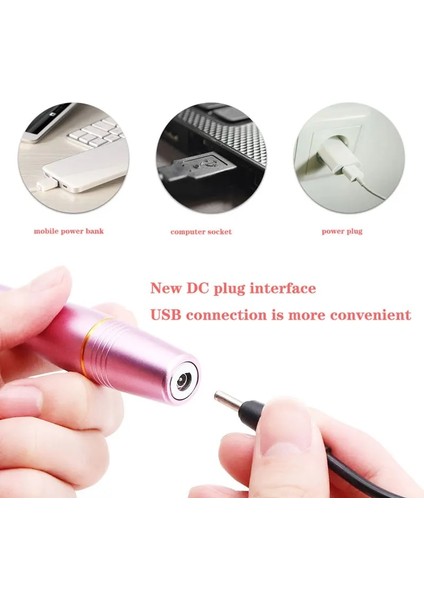Pembe USB Elektrikli Tırnak Matkap Makinesi 20000 Rpm Manikür Makinesi Seti USB Şarj Değirmen Kesici Manikür Tırnak Dosya Pedikür Araçları Için (Yurt Dışından) indirimleri