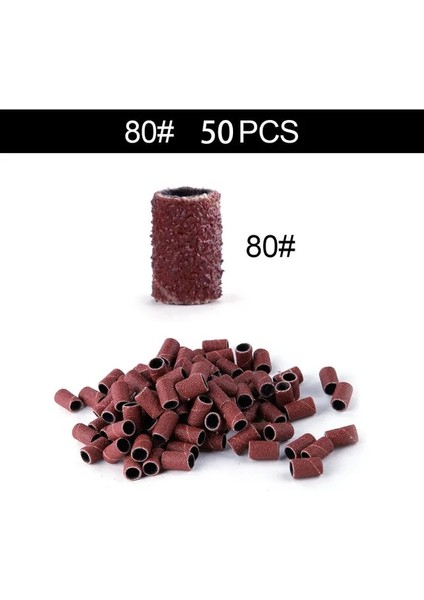 50 Adet 80 Nail Art Zımpara Bantları 80 #120 #180 # Akrilik Uv Jel Cila Sökücü Elektrikli Tırnak Makinesi Tırnak Matkap Uçları Tırnak Aksesuarı (Yurt Dışından)