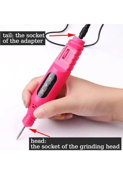 Usb-Kırmızı Bir Halaıman Elektrikli Tırnak Zımpara Tırnak Matkap Makinesi Öğütücü Tırnak Kaldırma Peeling Parlatma Aracı Pedikür Makinesi Adaptörü (Yurt Dışından) fiyatları