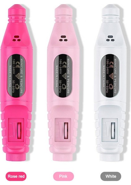Gül Kırmızı Abd Plug Elektrikli Tırnak Törpüsü Parlatma Matkap USB Şarj Matkap Makinesi Seti Lehçe Nail Art Kalem Tırnak Törpüsü Manikür Makinesi Tırnak Sanat Araçları (Yurt Dışından)