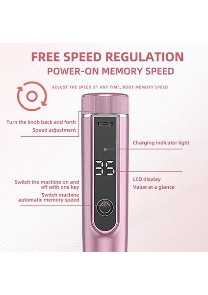 PINK-101 35000RPM Tırnak Matkap Makinesi Manikür Freze Seti Kablosuz Elektrikli Tırnak Zımpara Manikür Makinesi Jel Parlatma Için (Yurt Dışından)