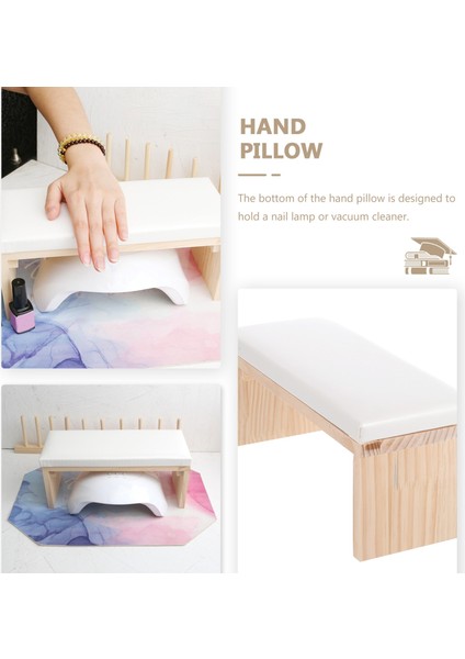 Gri Manikür Bilek Yastığı Kol Dayanağı Çiviler El Yastığı Dayanağı Büyük Salon Aksesuarı Masif Ahşap (Yurt Dışından) modelleri