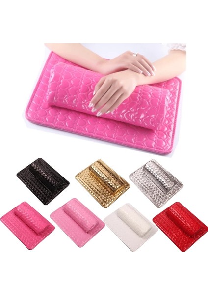 Type1-Gümüş El Yastık Tutucu Tırnak Sanat Mat Pad Yumuşak Pu Deri Sünger Kol Dayanağı Aşk Kalp Tasarım Tırnak Yastık Manikür Sanat Güzellik Araçları (Yurt Dışından)