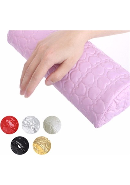 Type1-Gümüş El Yastık Tutucu Tırnak Sanat Mat Pad Yumuşak Pu Deri Sünger Kol Dayanağı Aşk Kalp Tasarım Tırnak Yastık Manikür Sanat Güzellik Araçları (Yurt Dışından)