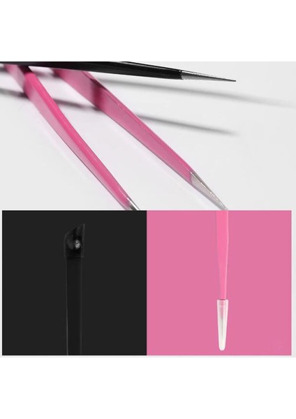 NO04 Pembe/siyah Tırnak Cımbız Silikon Presleme Kafası ile 146MM Paslanmaz Çelik Seçici Rhinestones Kirpik Tırnak Cımbız Çıkartmalar Aracı (Yurt Dışından) indirimleri