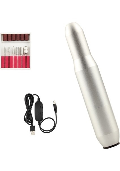 Silver-A USB Elektrikli Tırnak Matkap Makinesi 35000 Rpm Manikür Makinesi Seti USB Taşınabilir Tırnak Matkap Kalem Manikür Jel Dosya Tırnak Salonu Aracı Için (Yurt Dışından)