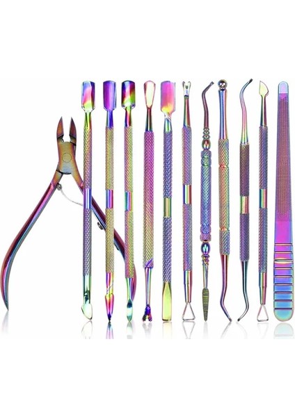 12 Adet Tırnak Eti Kesici Pince Tırnak Eti Manikür Aracı Set Manikür Makası Tırnak Eti Tweeter'lar Metal Tırnak Eti Büyütme Makasıçivi Araçları (Yurt Dışından)