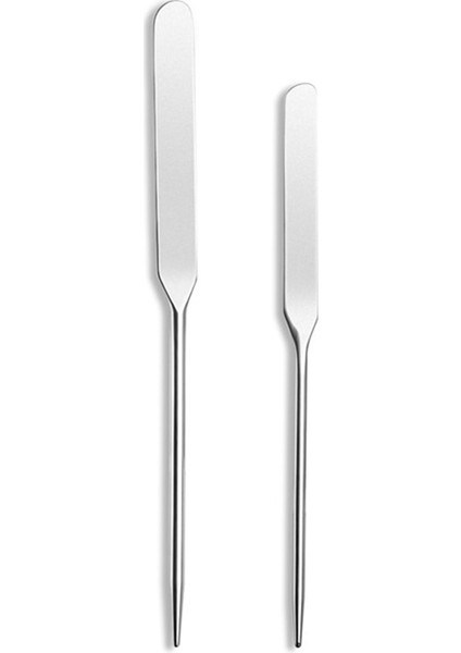 2 Adet 1/2 Adet Spatula Sopa Paslanmaz Çelik Nail Art Karıştırma Çubuğu Krem Fondöten Karıştırma Aracı Makyaj Aksesuarları (Yurt Dışından)